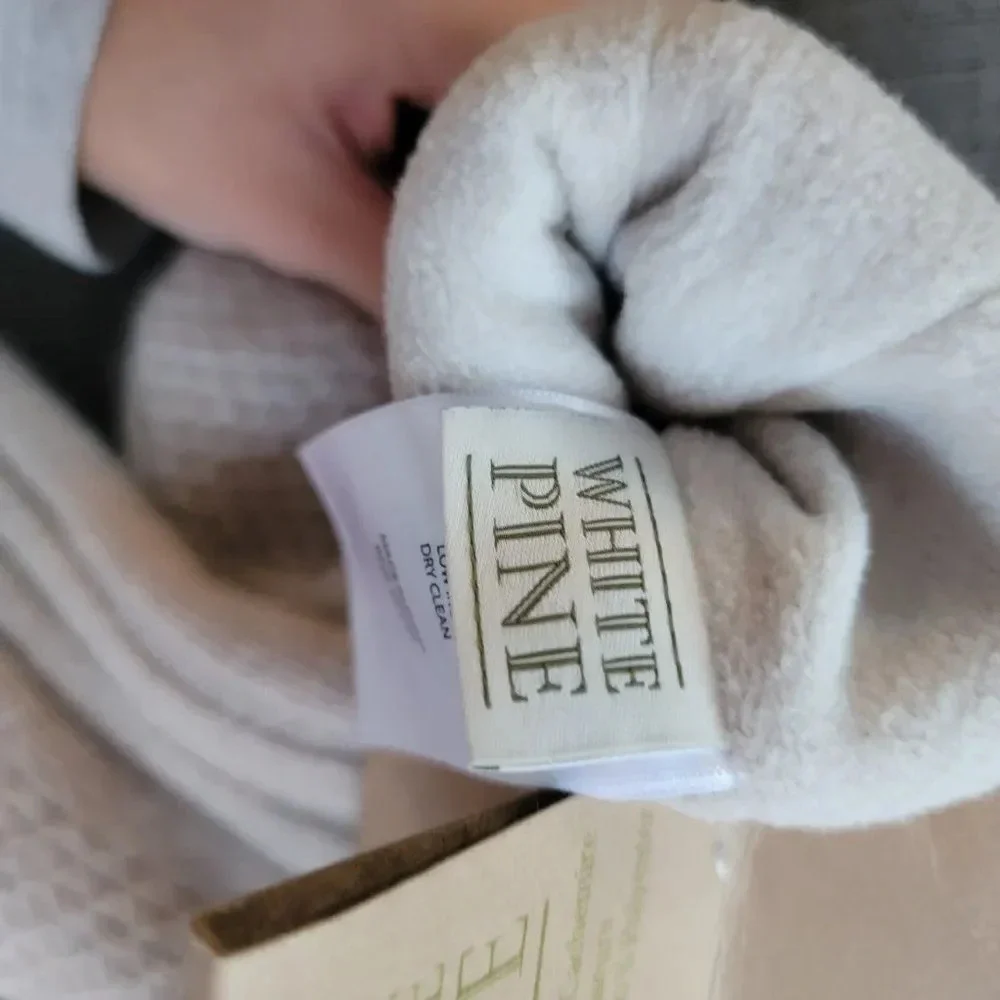 White Pine 100% Cashmere Mittens Ivory Fleece Lined Knit Gloves For Wome…